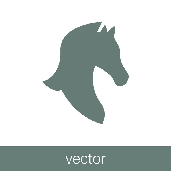 Ícone Cavalo Ícone Ilustração Design Estilo Plano Conceito — Vetor de Stock