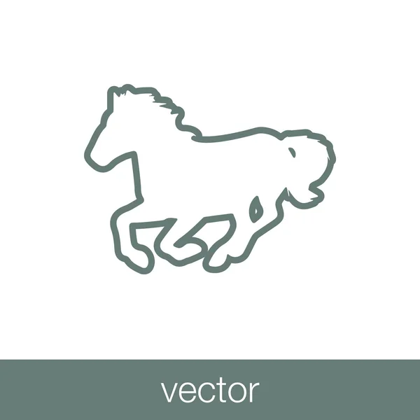 Ícone Cavalo Ícone Ilustração Design Estilo Plano Conceito — Vetor de Stock