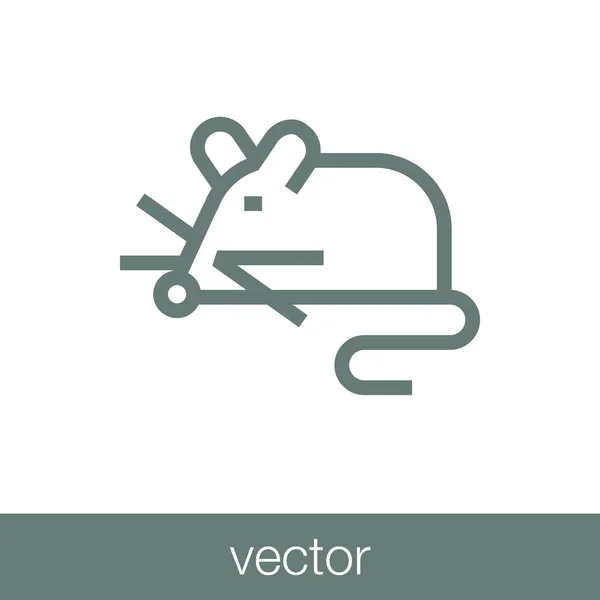 Icono Del Ratón Icono Ilustración Diseño Estilo Plano Concepto — Vector de stock