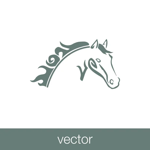 馬のアイコンコンセプトフラットスタイルデザインイラストアイコン — ストックベクタ