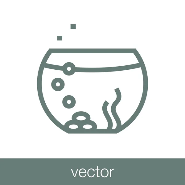 Значок Рыбного Стекла Иконка Плоским Дизайном — стоковый вектор