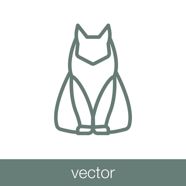 Icono Gato Icono Ilustración Diseño Estilo Plano Concepto — Vector de stock