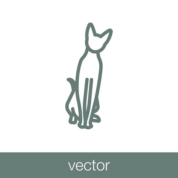 Icono Gato Icono Ilustración Diseño Estilo Plano Concepto — Vector de stock