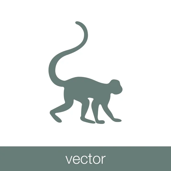 Icono Mono Icono Animal Icono Ilustración Diseño Estilo Plano Concepto — Vector de stock