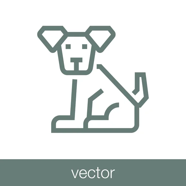 Собачья Икона Иконка Плоским Дизайном — стоковый вектор