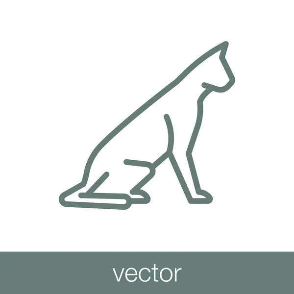 Kedi Ikonu Düz Biçim Tasarım Resimleme Simgesini Kavra — Stok Vektör