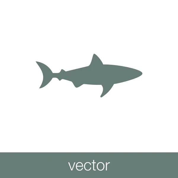 Une Icône Requin Icône Animale Concept Plat Design Illustration Icône — Image vectorielle