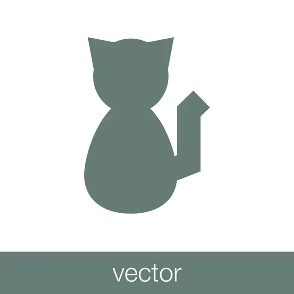 Ícone Gato Ícone Ilustração Design Estilo Plano Conceito — Vetor de Stock