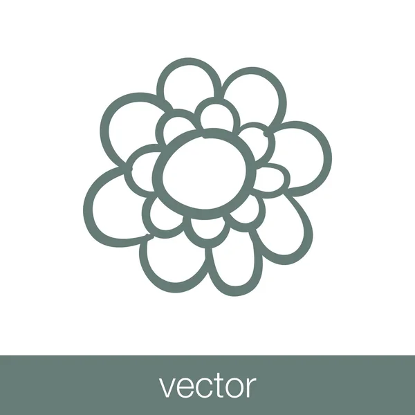 Icône Fleur Concept Plat Design Illustration Icône — Image vectorielle