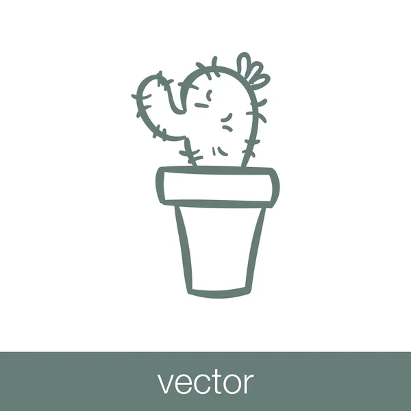 Cactus Icon Concept Flat Style Design Illustration Icon — Stock Vector