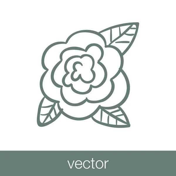 Ícone Flores Ícone Ilustração Design Estilo Plano Conceito — Vetor de Stock