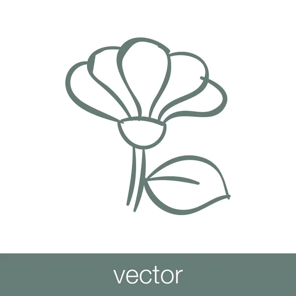 Icono Flor Icono Ilustración Diseño Estilo Plano Concepto — Vector de stock