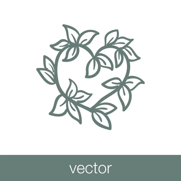 Значок Листа Иконка Плоским Дизайном — стоковый вектор