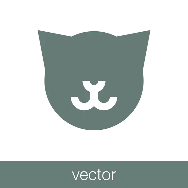 Icono Gato Icono Ilustración Diseño Estilo Plano Concepto — Vector de stock