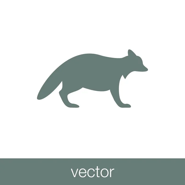 Icono Fox Icono Animal Icono Ilustración Diseño Estilo Plano Concepto — Vector de stock