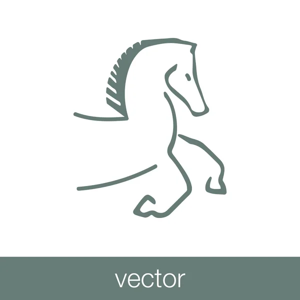 Icono Caballo Icono Ilustración Diseño Estilo Plano Concepto — Vector de stock