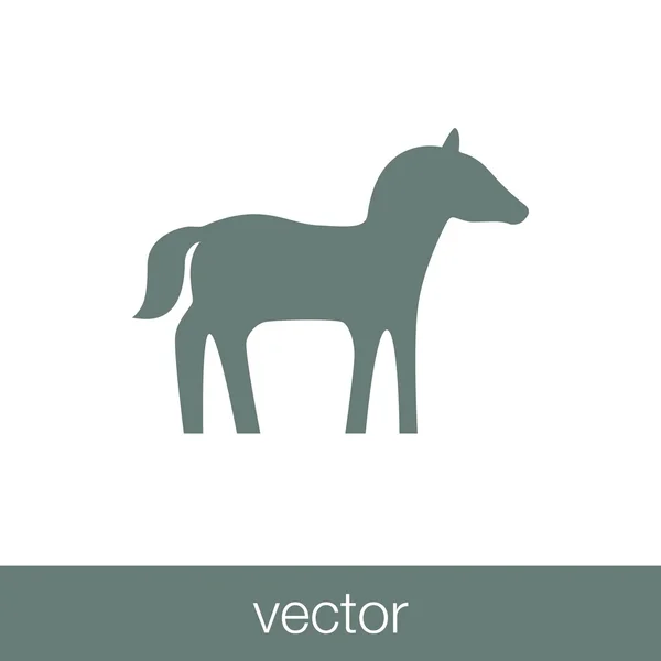 Лошадь Икона Икона Животных Иконка Плоским Дизайном — стоковый вектор