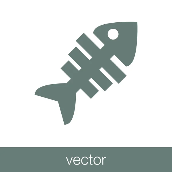 Icono Pescado Icono Ilustración Diseño Estilo Plano Concepto — Vector de stock