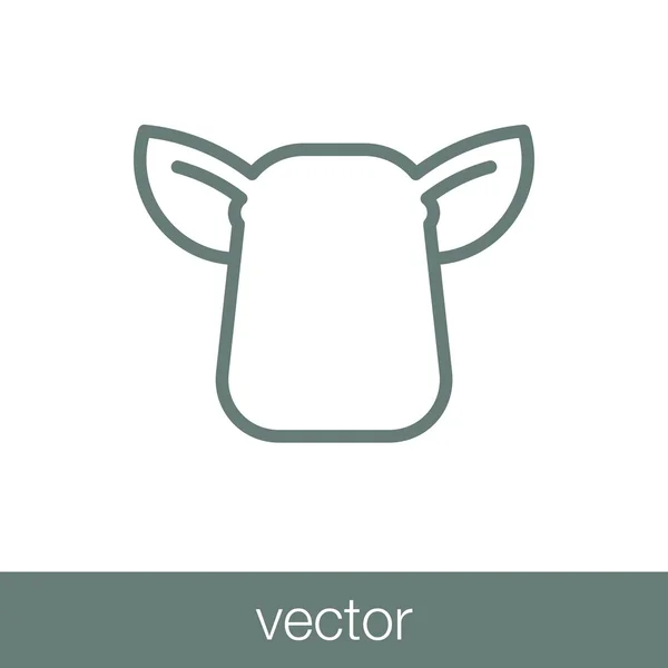 Icono Vaca Icono Animal Icono Ilustración Diseño Estilo Plano Concepto — Vector de stock