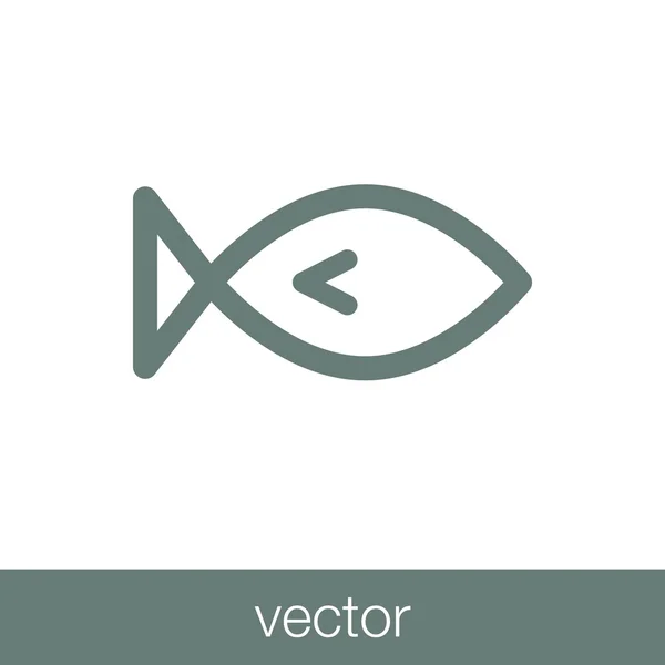 Icono Pescado Concepto Diseño Estilo Plano Icono Ilustración — Vector de stock