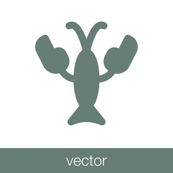 Icono Cangrejo Icono Ilustración Diseño Estilo Plano Concepto — Vector de stock