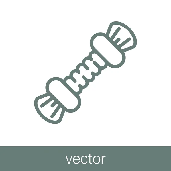 Значок Собачьей Кости Иконка Плоским Дизайном — стоковый вектор