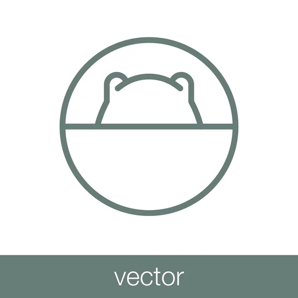 Hippopotamus Icon Concept Flat Style Design Illustration Icon — Stock Vector