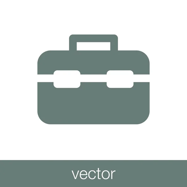 Значок Ящика Инструментами Иконка Плоским Дизайном — стоковый вектор
