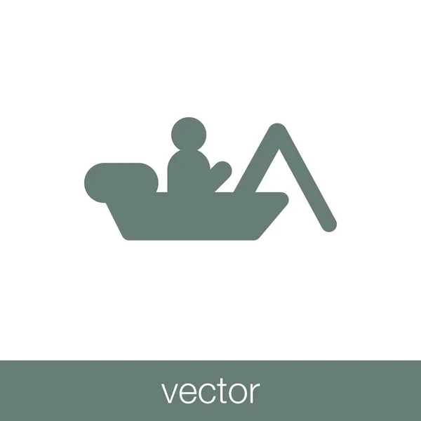 Icono Del Pescador Icono Ilustración Diseño Estilo Plano Concepto — Vector de stock