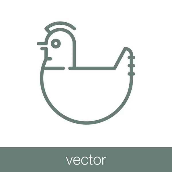 Куриная Икона Икона Животных Иконка Плоским Дизайном — стоковый вектор