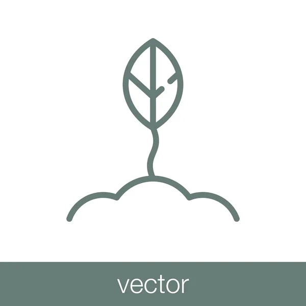 Icono Planta Icono Ilustración Diseño Estilo Plano Concepto — Vector de stock