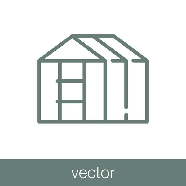 Icono Granja Icono Del Granero Icono Ilustración Diseño Estilo Plano — Vector de stock