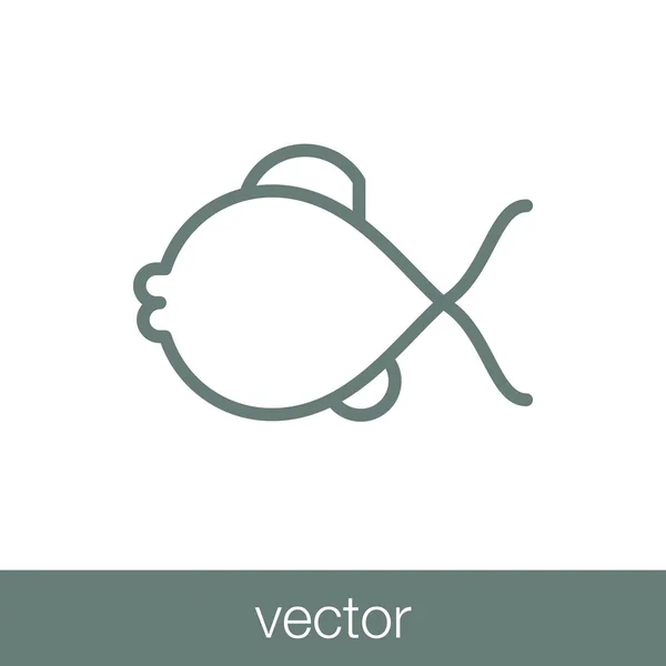 Icono Pescado Concepto Diseño Estilo Plano Icono Ilustración — Vector de stock