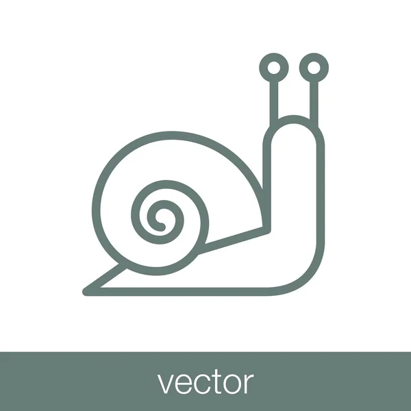 Icône Escargot Icône Animale Concept Plat Design Illustration Icône — Image vectorielle