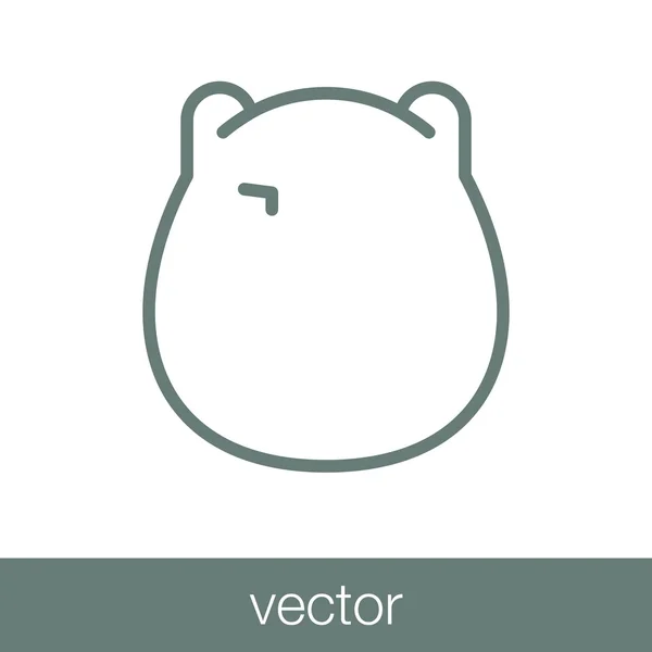 Icono Hipopótamo Icono Ilustración Diseño Estilo Plano Concepto — Vector de stock