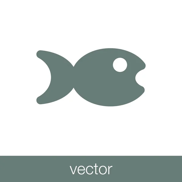 Ícone Peixe Concept Design Estilo Plano Ícone Illustation — Vetor de Stock