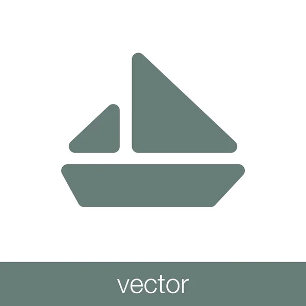 Icono Del Barco Vela Icono Ilustración Diseño Estilo Plano Concepto — Vector de stock