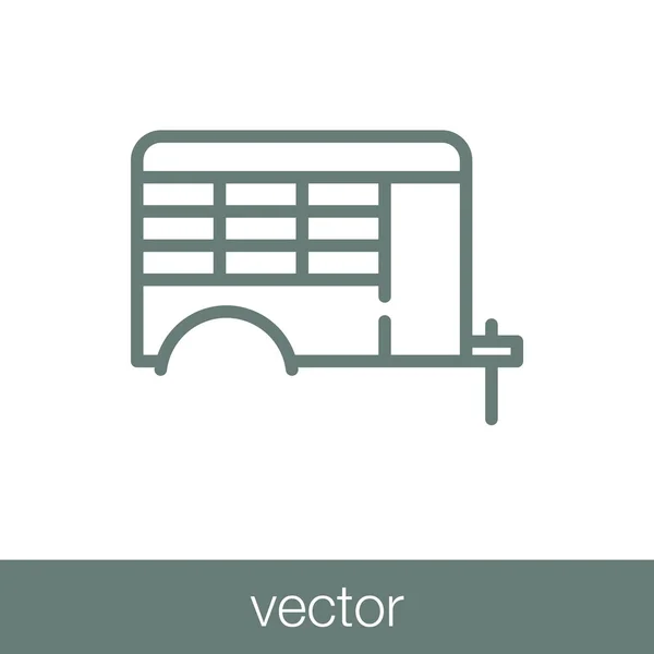 Horse Trailer Icon Concept Flat Style Design Illustration Icon — Stock Vector