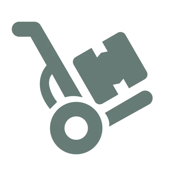 Distributie - vlakke pictogram, Hand vrachtwagen - Stock Illustratie Icon. — Stockvector