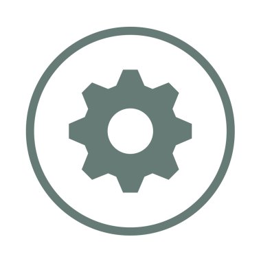 Dişli simgesini. Hisse senedi illüstrasyon düz tasarım simgesi.