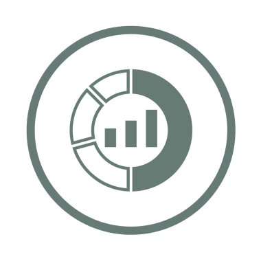 Donut grafik farklı büyüklükte parçalar. Ortasında grafik bir