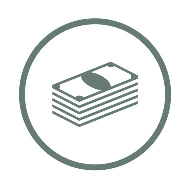 Para - düğme - para kavramı simge. Para kavramı simge yığını.