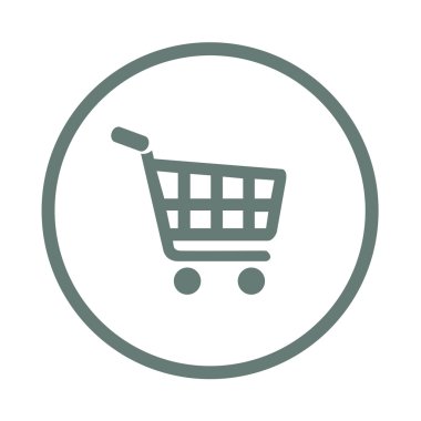 Alışveriş sepeti - düğme - alışveriş sepeti kavramı simge. Hisse senedi illüstrasyon düz tasarım simgesi.