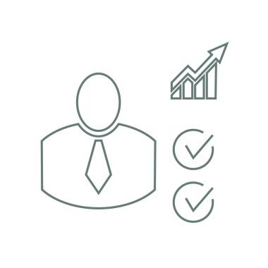 İş ölçümleri kavramı simge - hisse senedi illüstrasyon düz tasarım simgesi