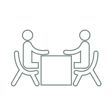 Her bir röportaj sırasında karşı karşıya sandalye üzerinde oturan iş adamları