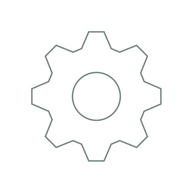 Dişli simgesini. Hisse senedi illüstrasyon düz tasarım simgesi.