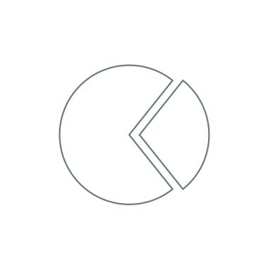 Pasta grafiği farklı büyüklükte parçalar. Piyasa analiz kavramı ICO