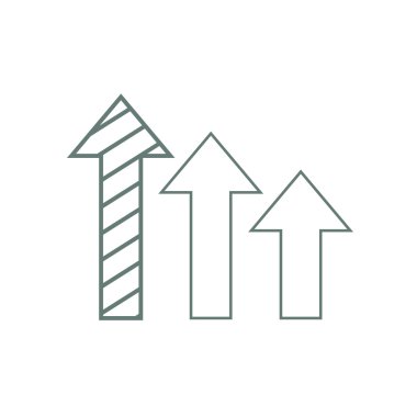 Performans ok grafik kavramı simgesi. Hisse senedi illüstrasyon düz de