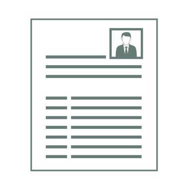 Minimalist özgeçmiş kavramı simgesi.