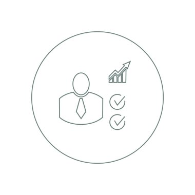 İş ölçümleri kavramı simge - hisse senedi illüstrasyon düz tasarım simgesi